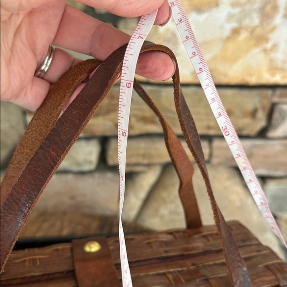 Simon Straw Bags Vintage basket, weave wicker purse with leather - Picture 11 of 16